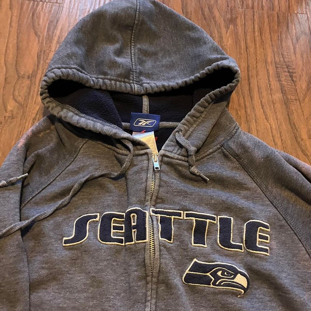Reebok Men's Grey and Brown Hoodie